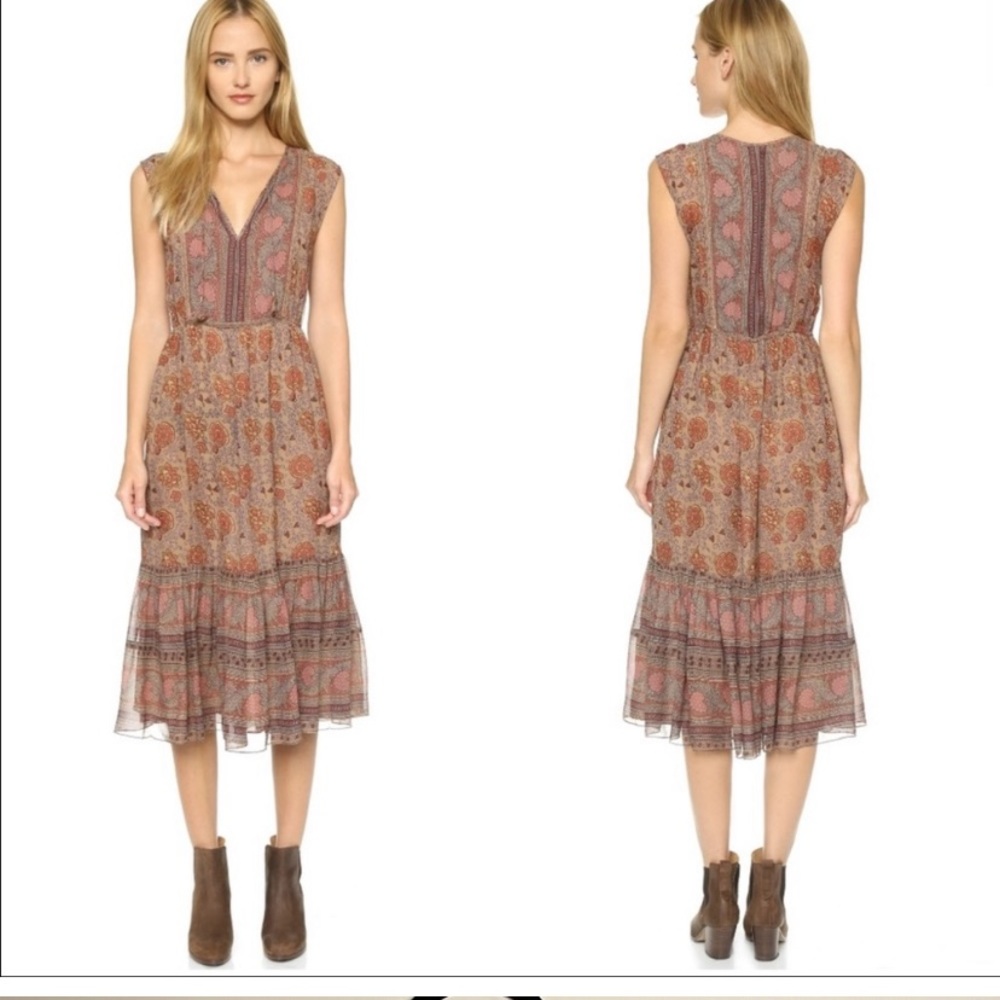 Ulla Johnson Ora Silk Floral Midi Dress